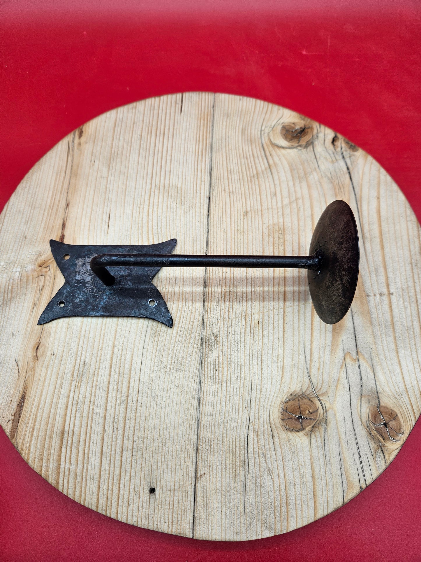 Candle Holder Fancy Plate - Hand Forged