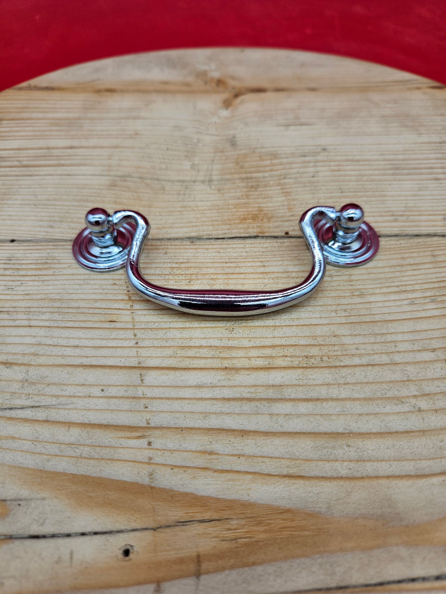 Swan Neck Drop Handle Chrome on Brass 92mm