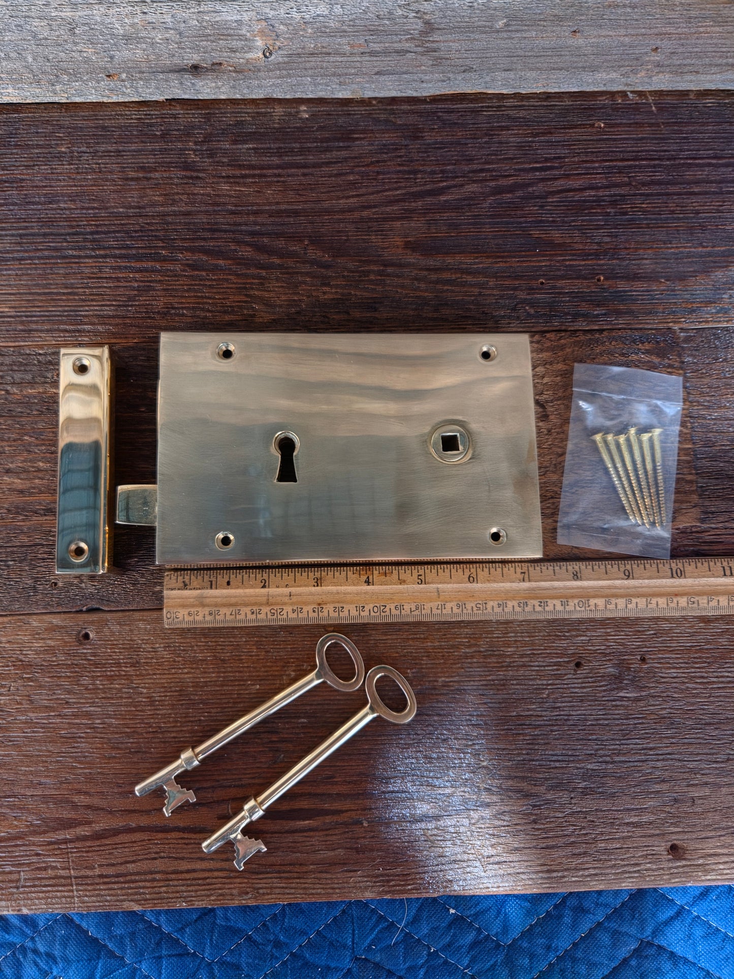 Rim Lever Lock Set SOLID BRASS - Left & Right Hand Available
