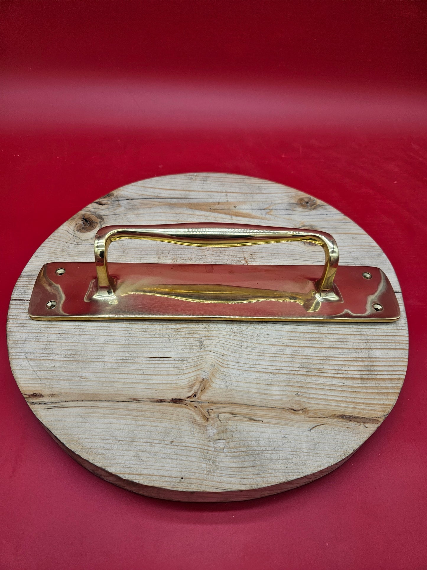 Heavy Duty Pull Handle with back plate - Polished Brass