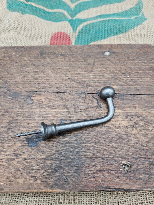 Hat Hook Ball End Larder Long Screw-In Antique Iron 100mm
