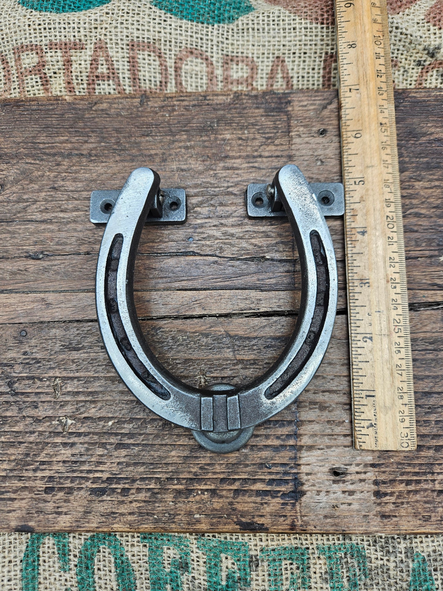 Door Knocker Horseshoe Antique Iron 105mm x 112mm