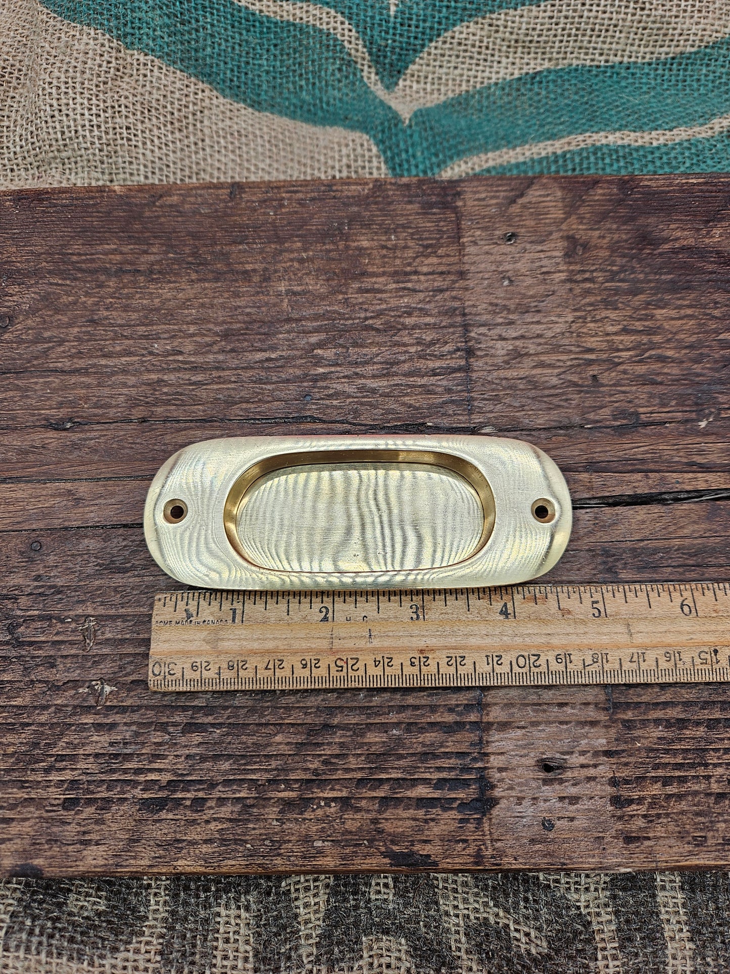 Flush Pull Handle -Inset Round End - Brass 5"