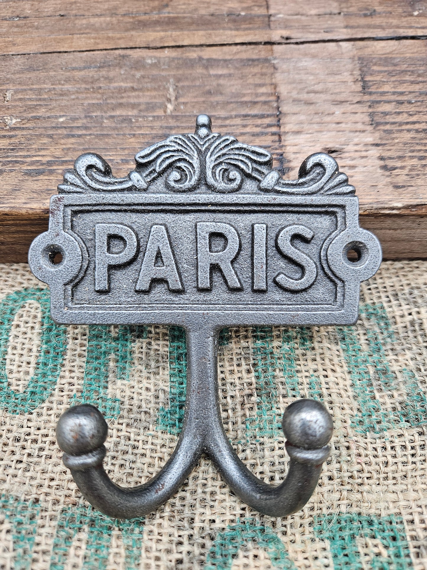 Double Robe Paris Plaque Hook
