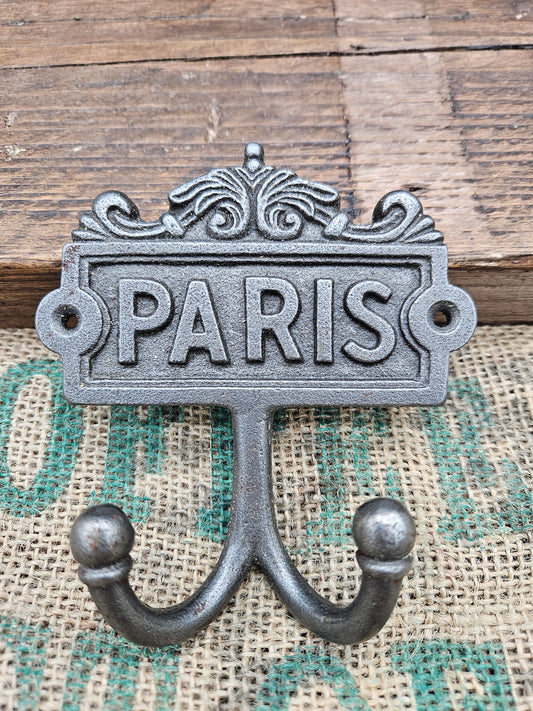 Double Robe Paris Plaque Hook