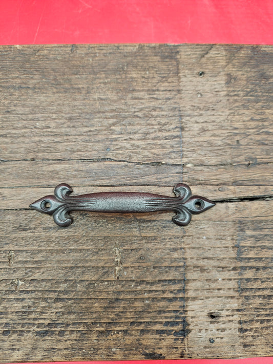 Fleur De Lys Pull Handle 5" Antique Iron