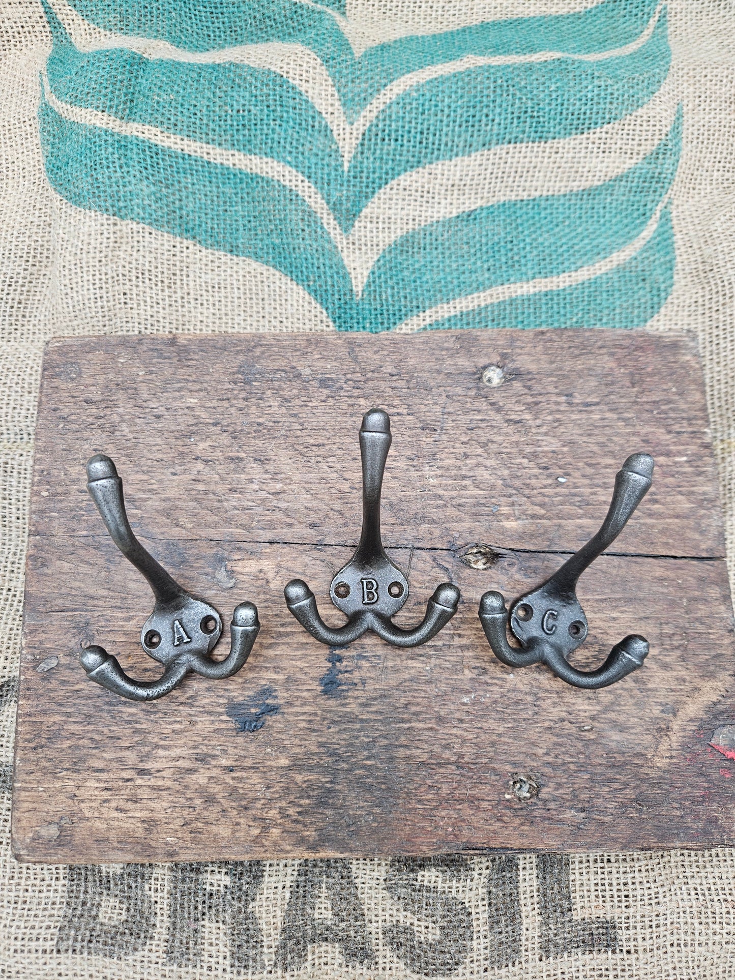 Triple Robe Hooks - A to Z  (1 Letter only)