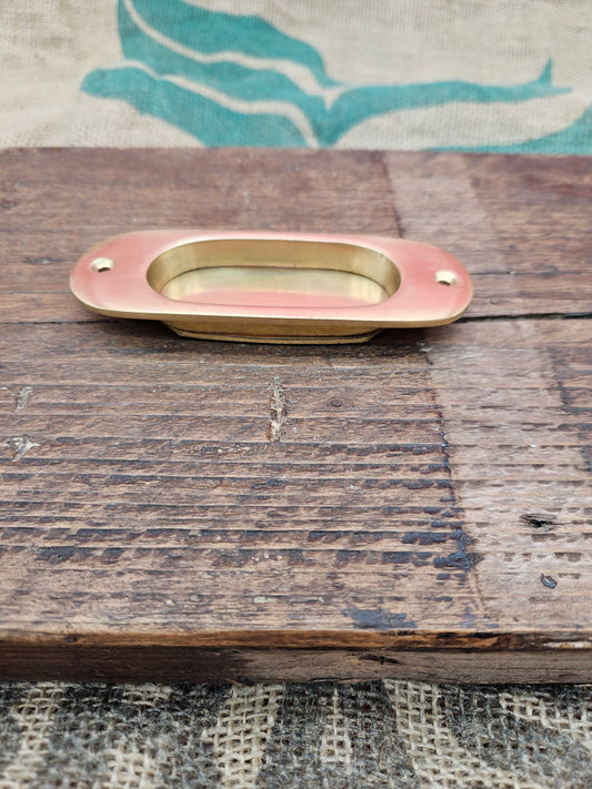 Flush Pull Handle -Inset Round End - Brass 5"