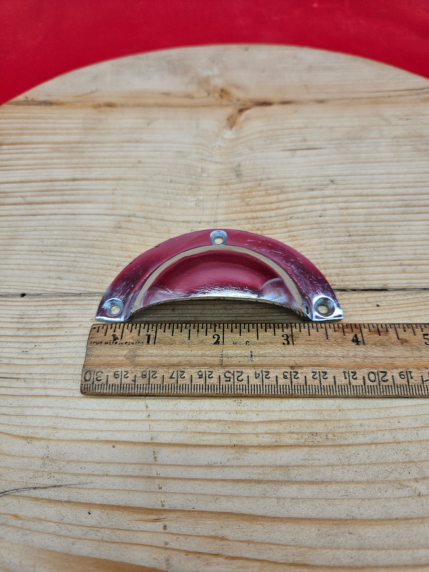 Basic Design - Cup Pull Handle Chrome on Cast Iron 3 3/4"