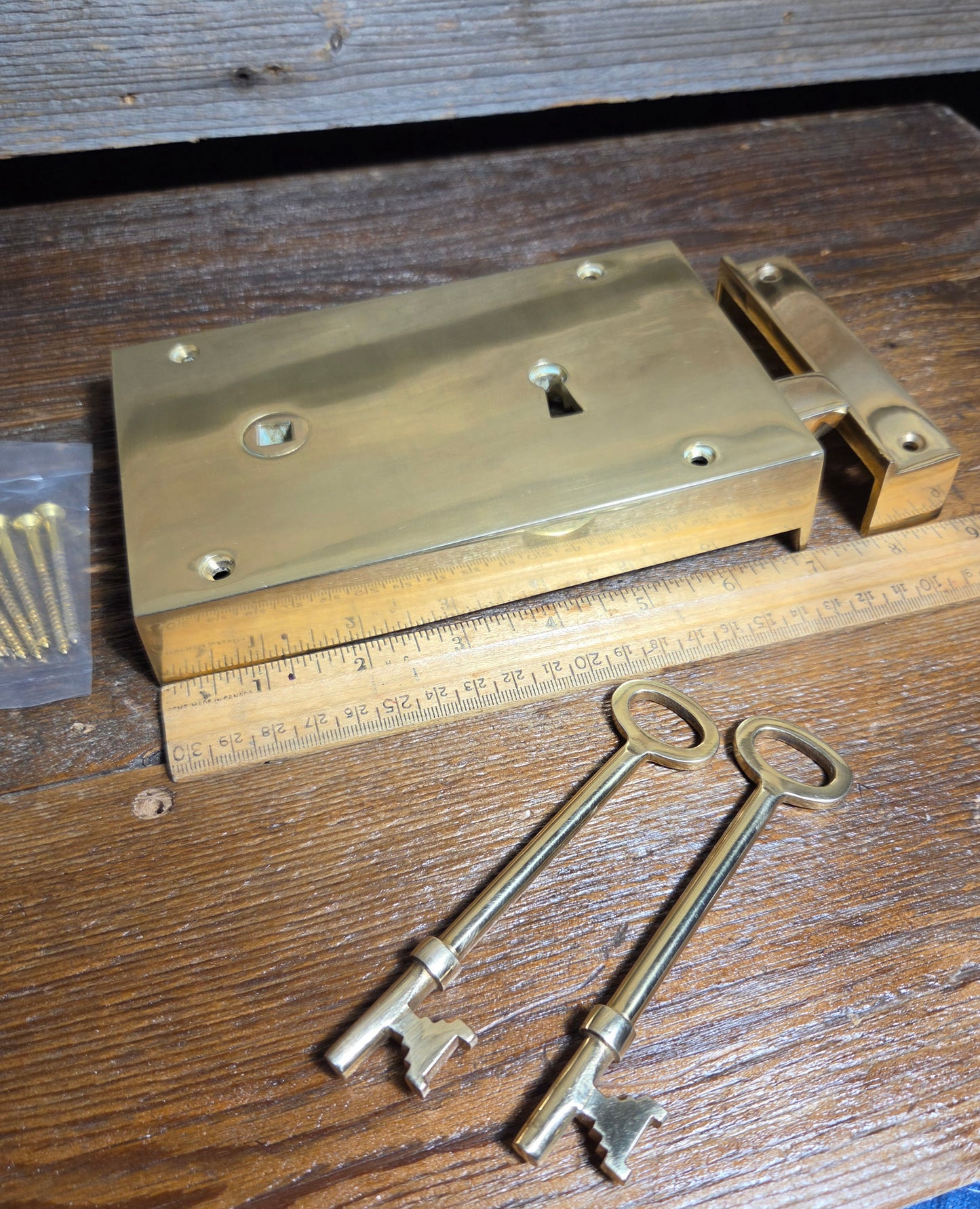 Rim Lever Lock Set SOLID BRASS - Left & Right Hand Available