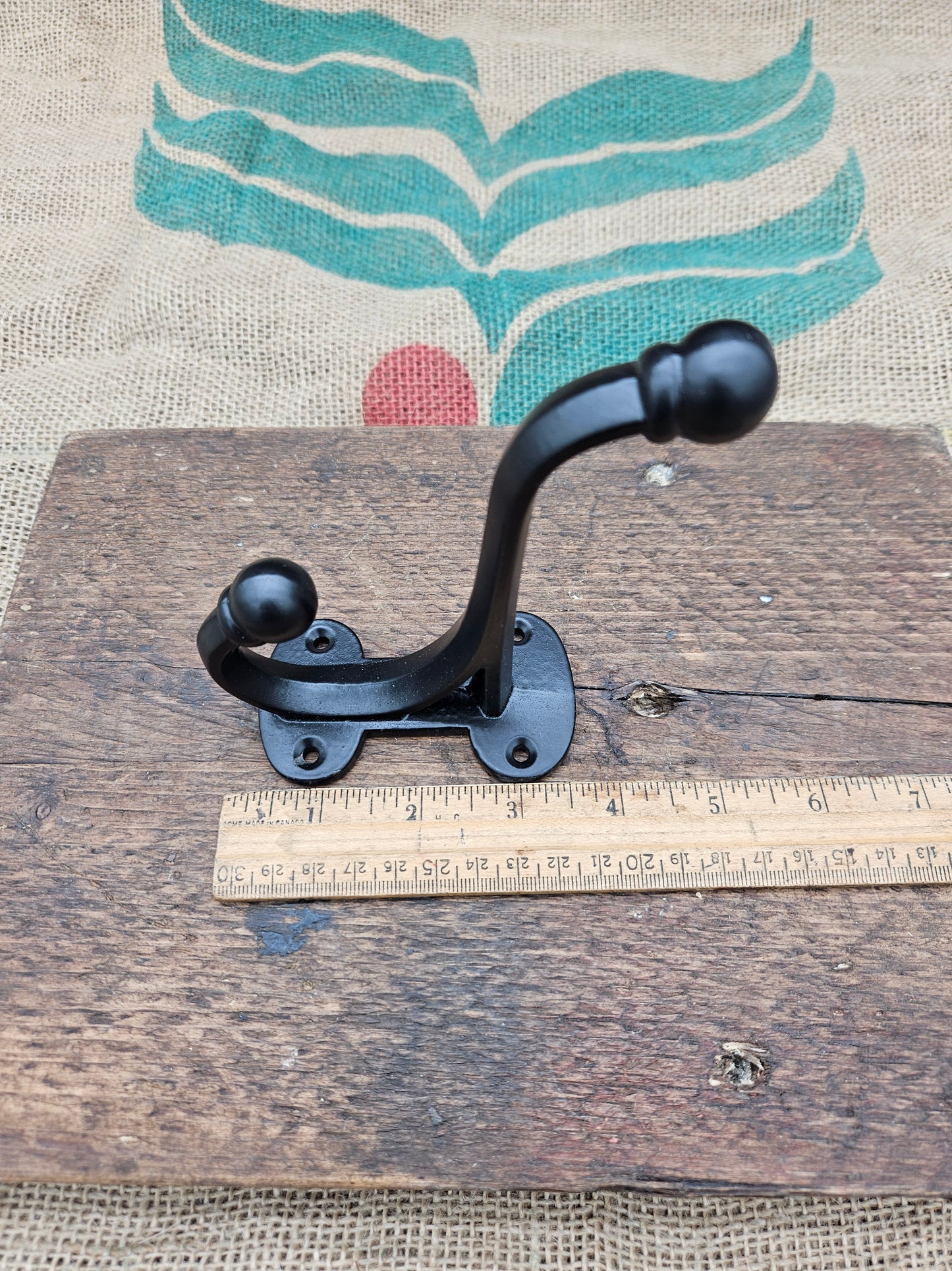 Hall Stand Black Hat & Coat Hook - Black