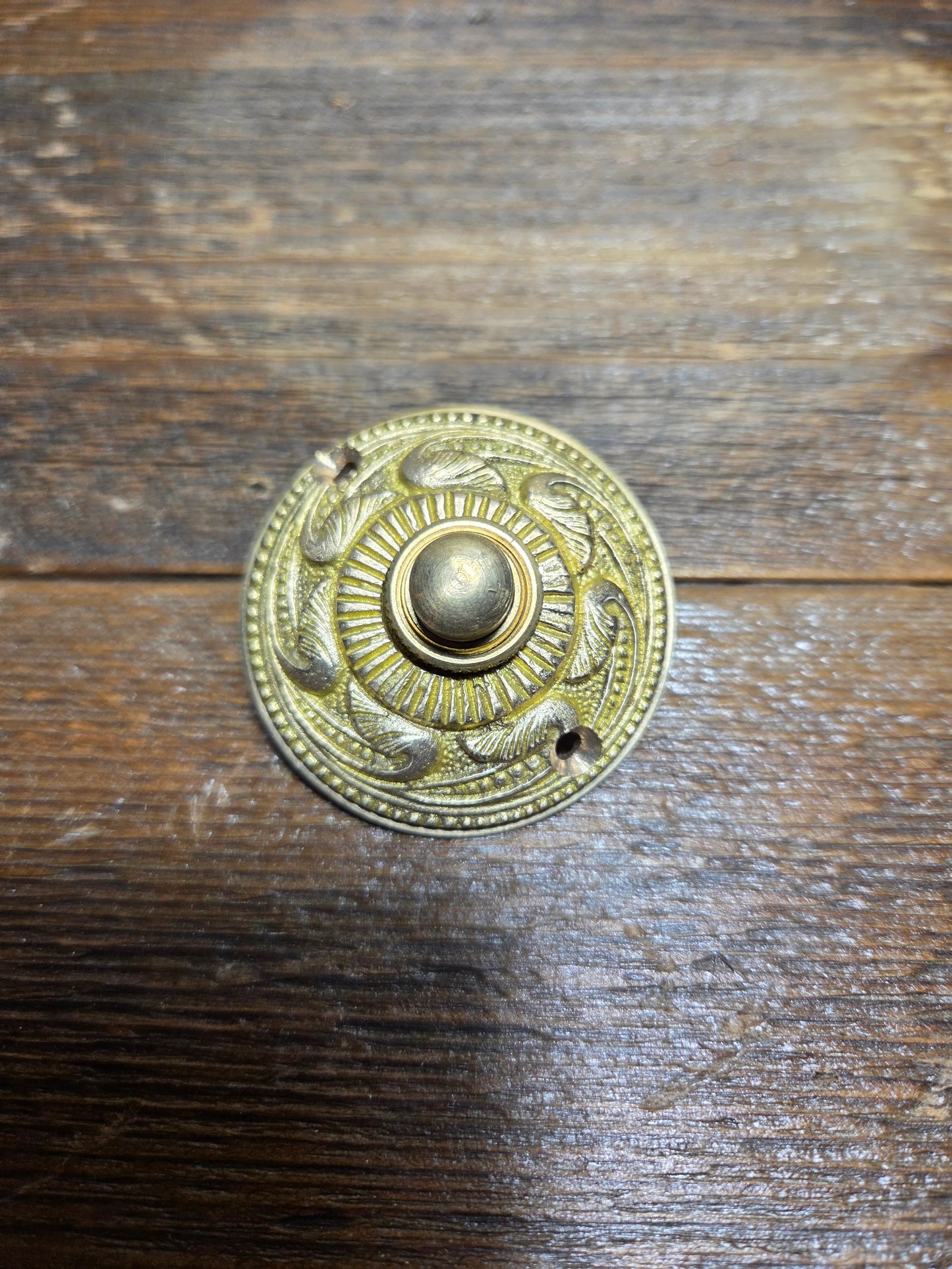 Door Bell Push - Rococco - Brass