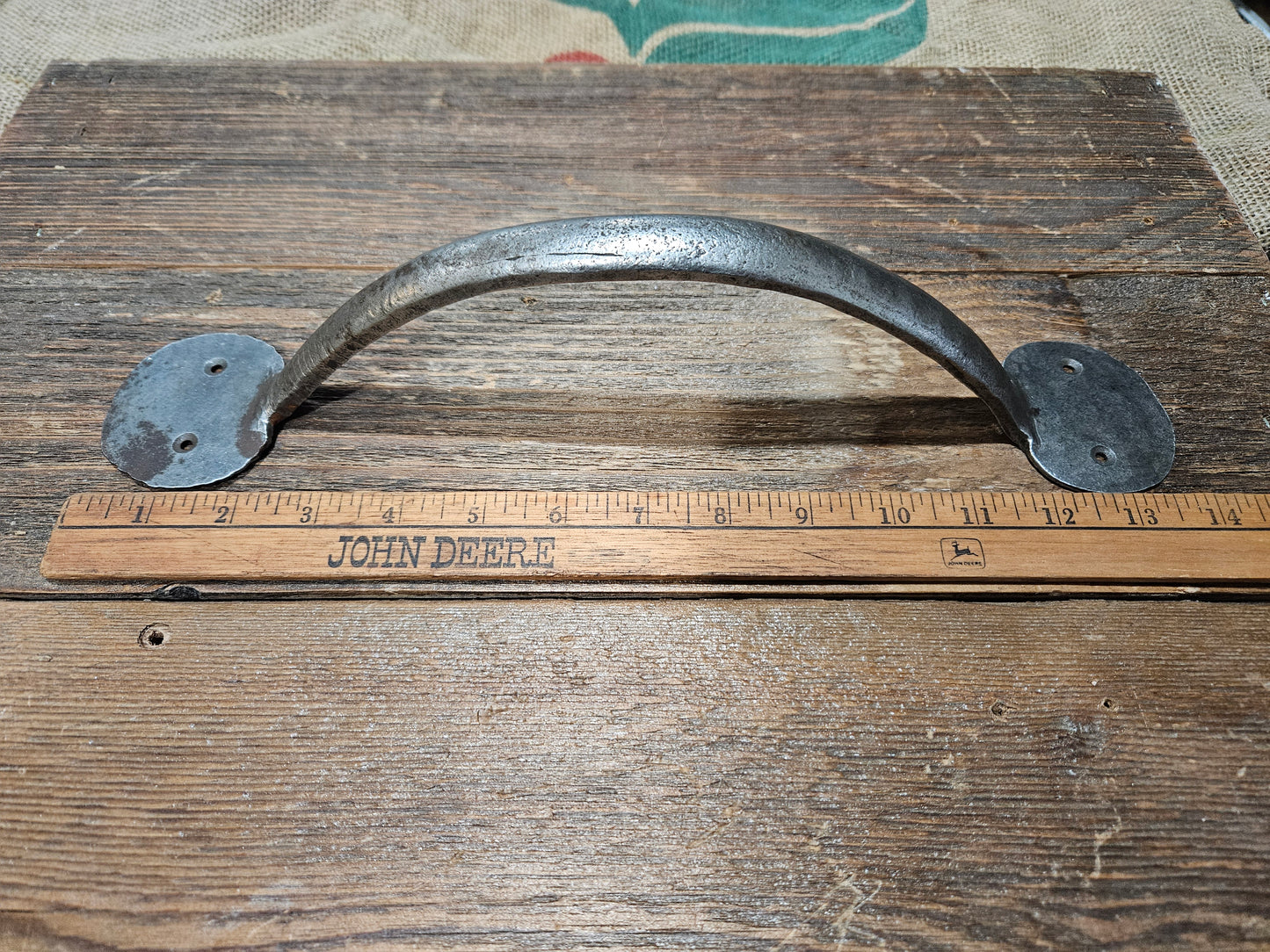 The Penny End Bow Handle Hand Forged 2 Hole Antique Iron 5", 6" 7", 8", 9", 10", 12", 14"  in Black WAX or Natural