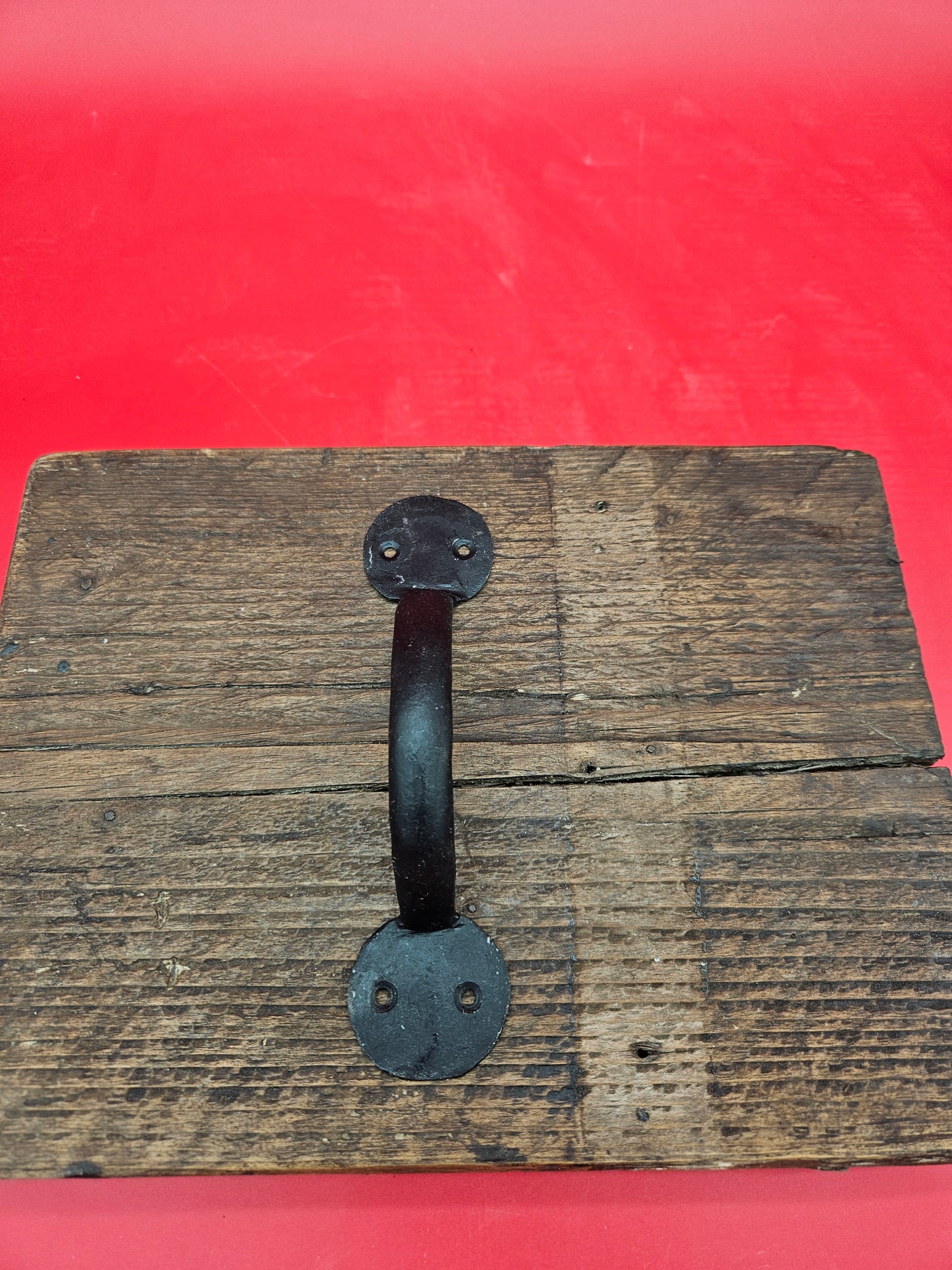 The Penny End Bow Handle Hand Forged 2 Hole Antique Iron 5", 6" 7", 8", 9", 10", 12", 14"  in Black WAX or Natural