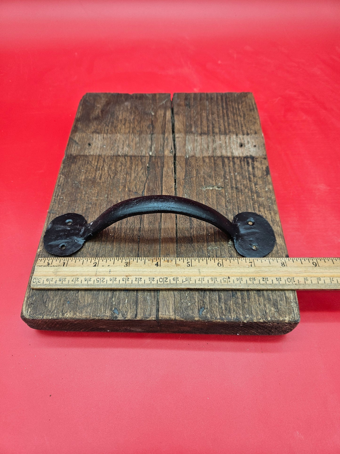 The Penny End Bow Handle Hand Forged 2 Hole Antique Iron 5", 6" 7", 8", 9", 10", 12", 14"  in Black WAX or Natural