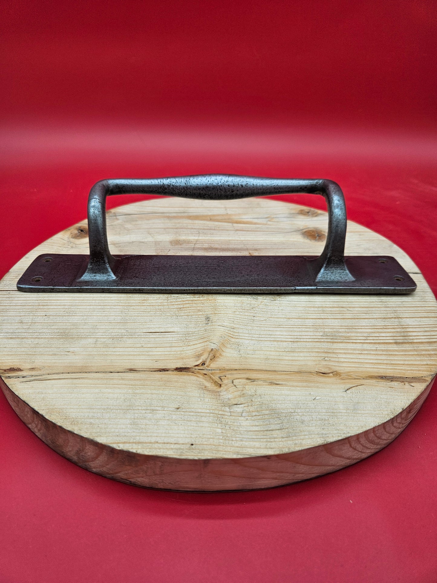 Heavy Duty Pull Handle on Back Plate with offset - Antique Iron