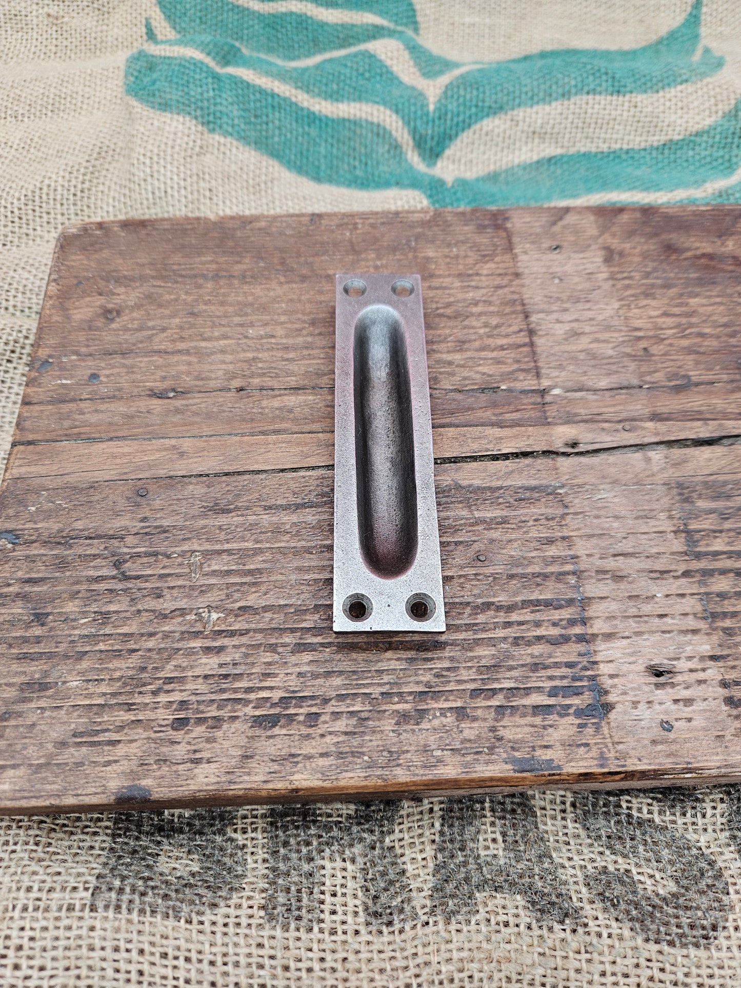 Inset flush pull handle - Cast Iron 5" Epozy Black Finish, Solid Brass, Antique iron (3 finsihes)