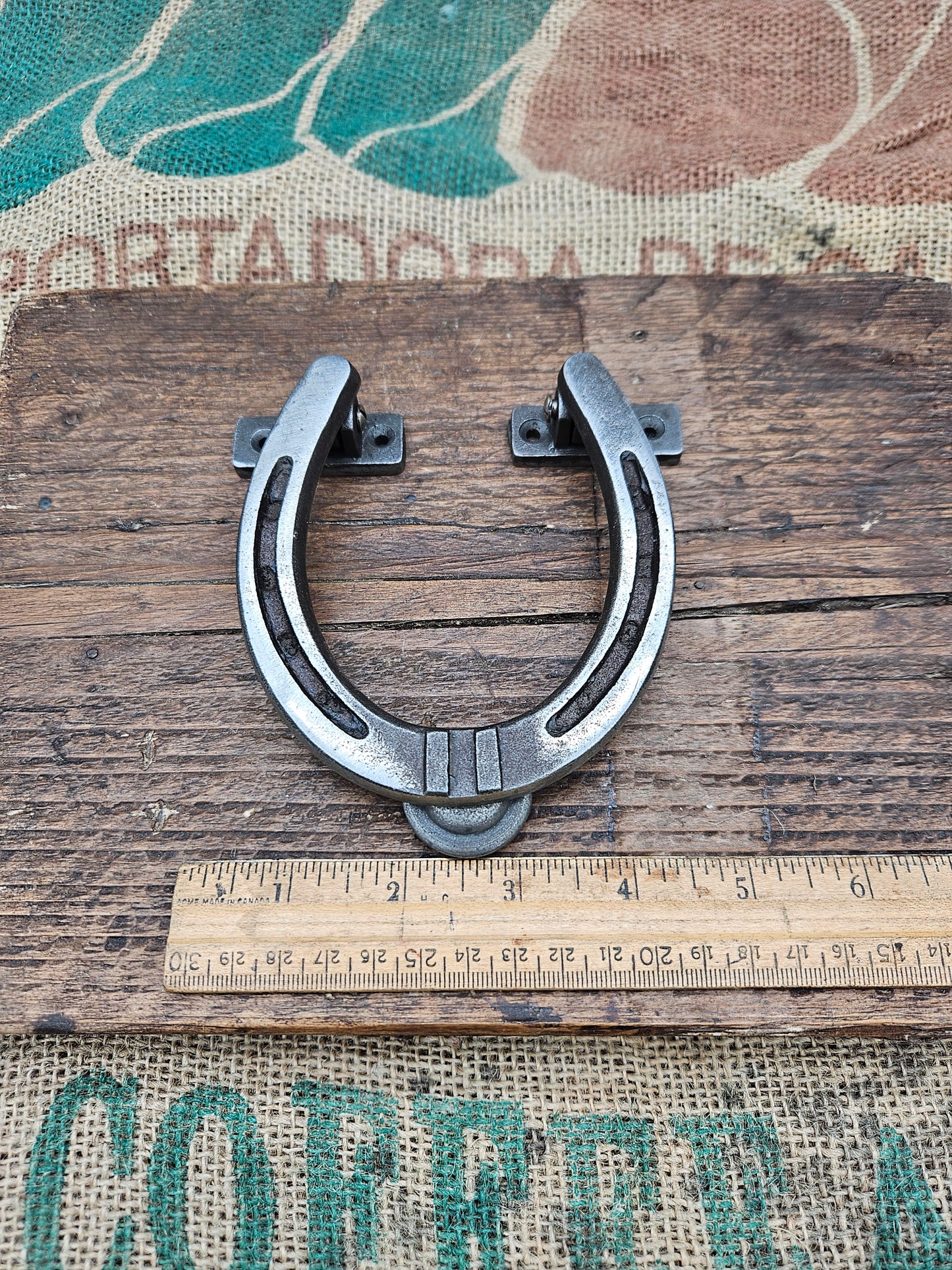 Door Knocker Horseshoe Antique Iron 105mm x 112mm