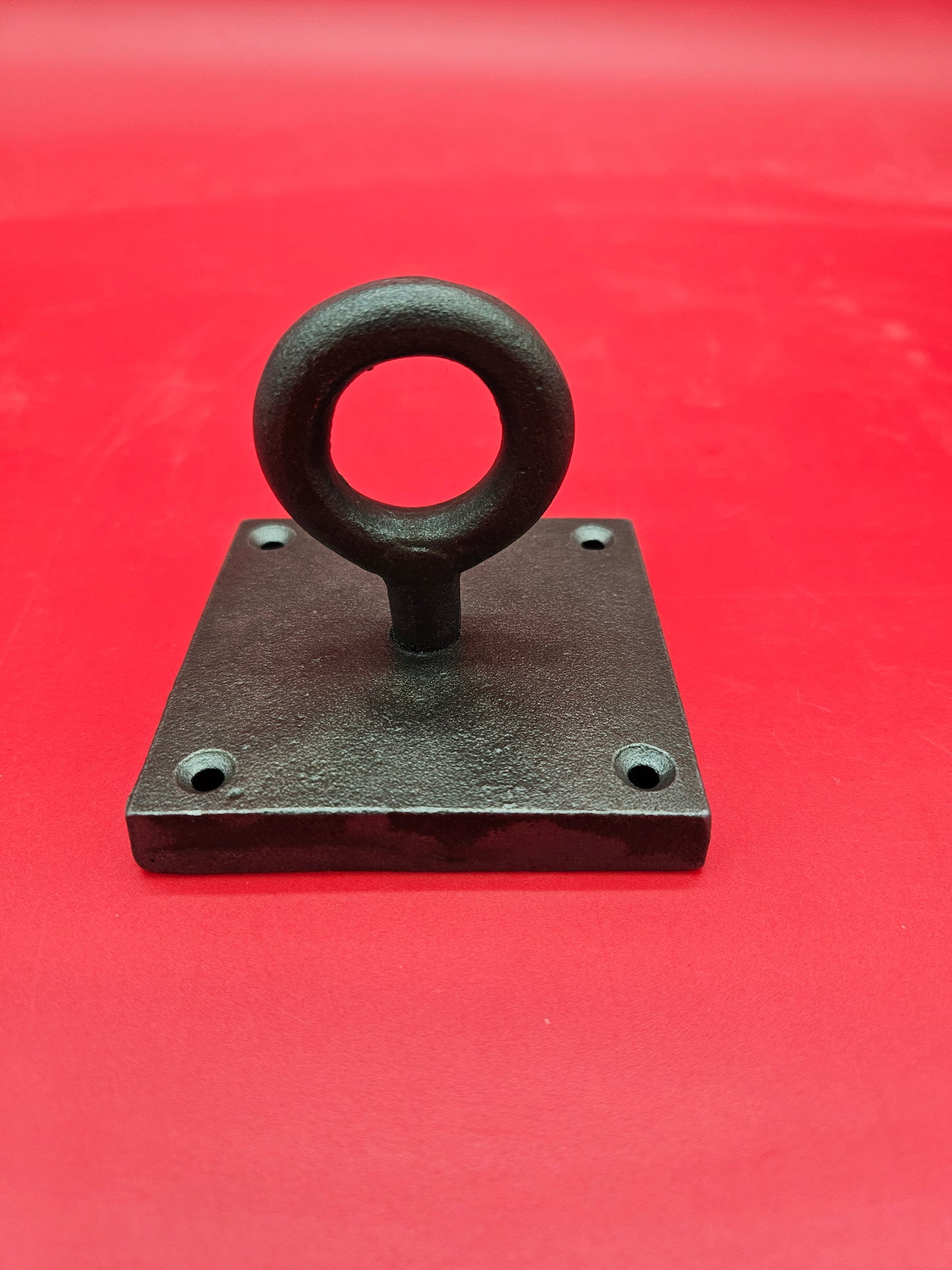 Ceiling Hook Cleat Loop Eye Cast Square Plate Antique Iron 77mm