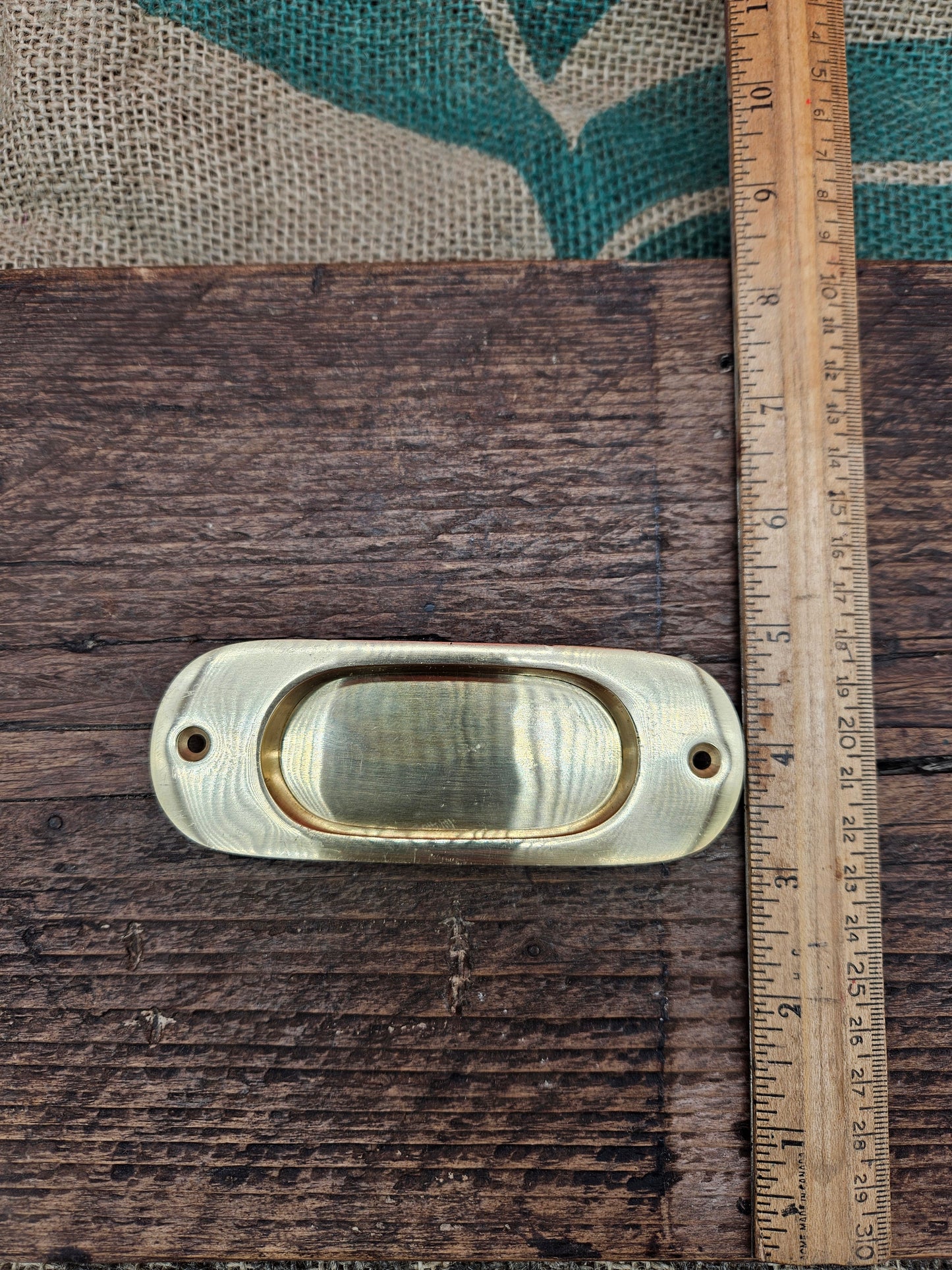 Flush Pull Handle -Inset Round End - Brass 5"