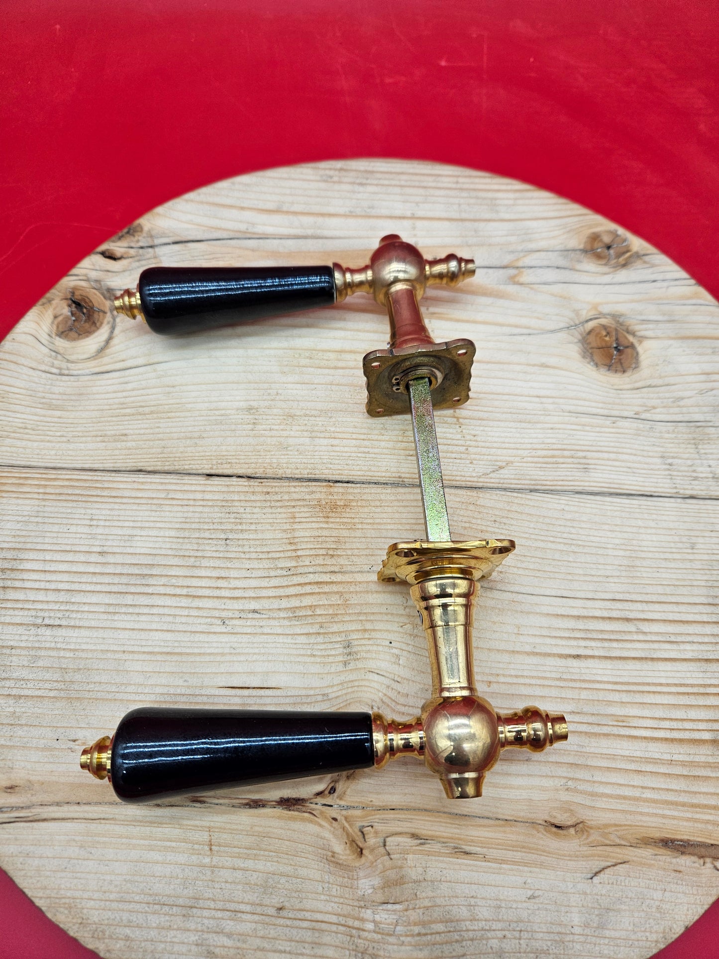 Ebony & Brass Door Handle set