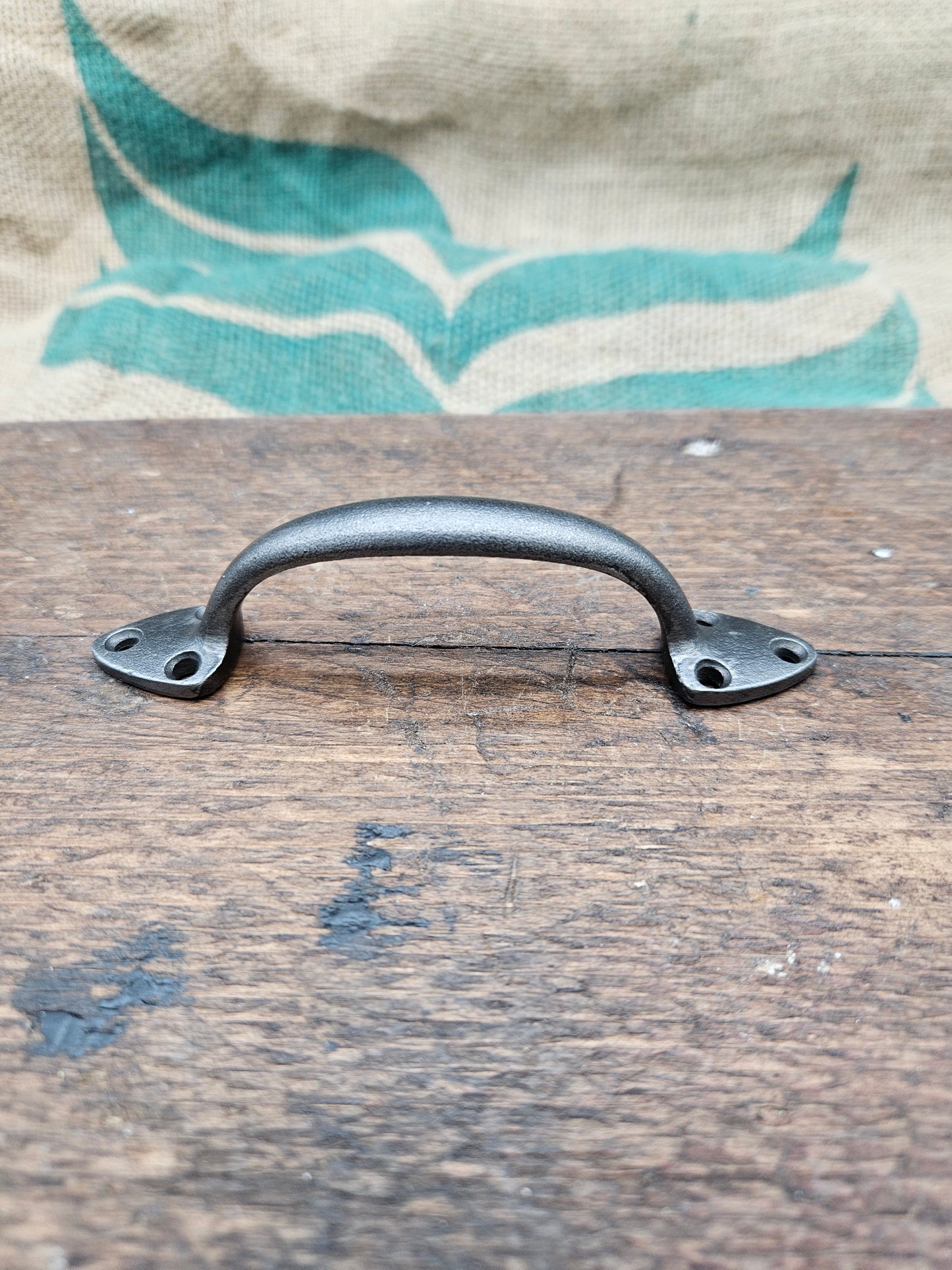 Pull Handle ALMA Spearhead Shape Cast Antique Iron 125mm