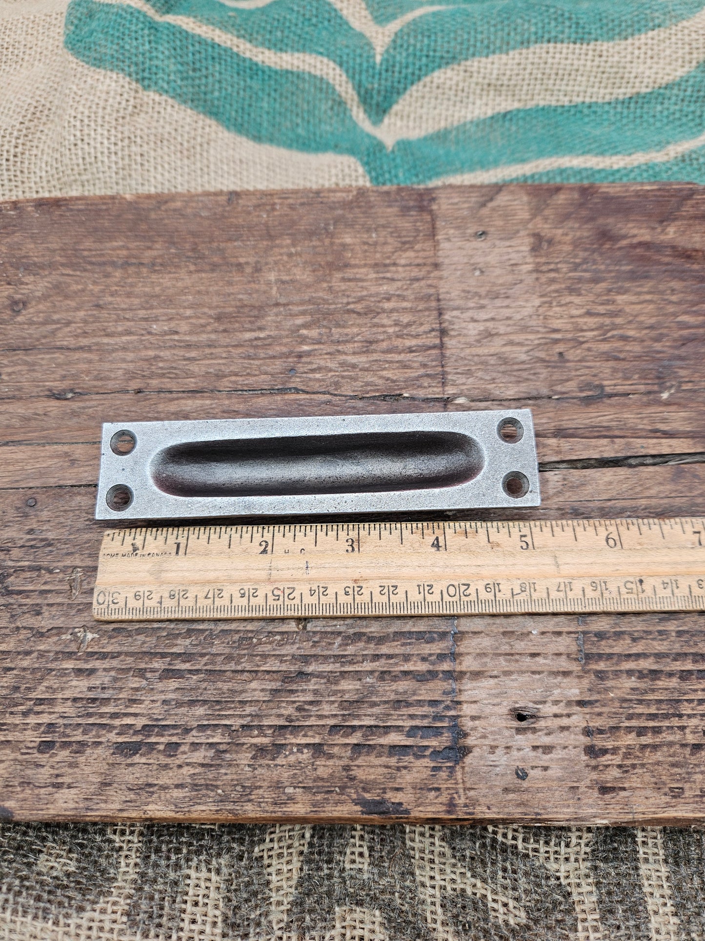 Inset flush pull handle - Cast Iron 5" Epozy Black Finish, Solid Brass, Antique iron (3 finsihes)