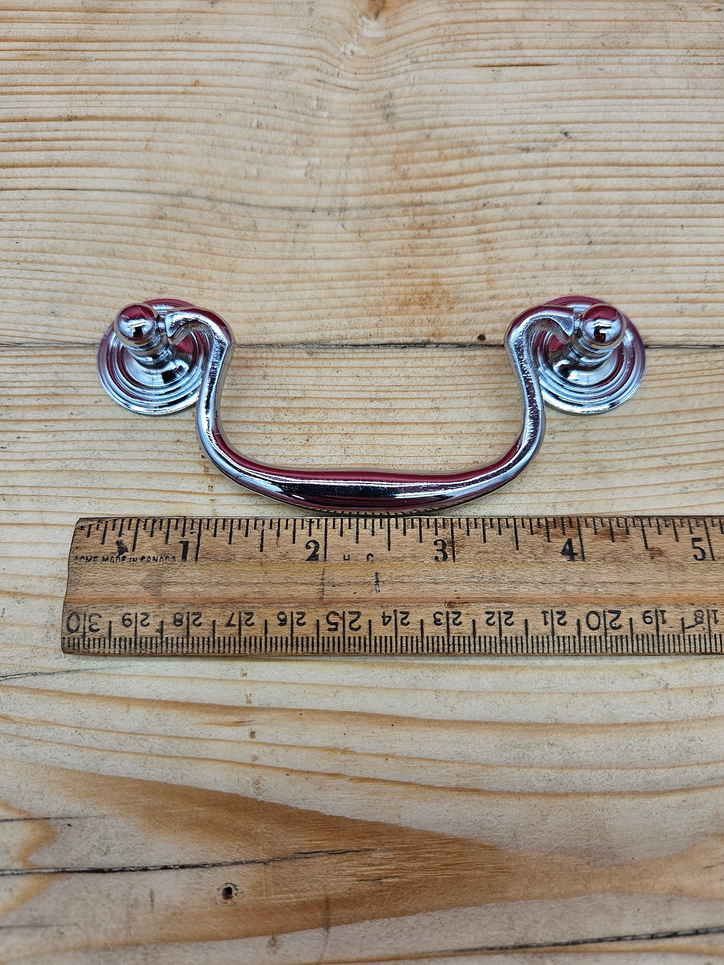 Swan Neck Drop Handle Chrome on Brass 92mm