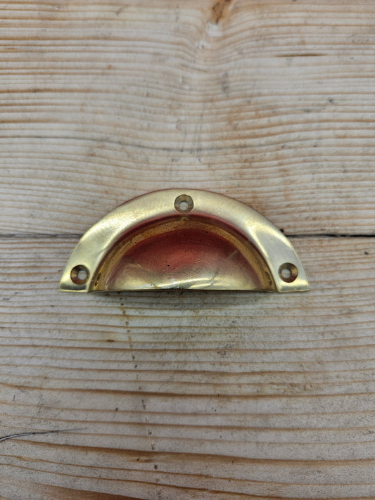 Basic Design - Solid Brass Polished Cup Pull Handle