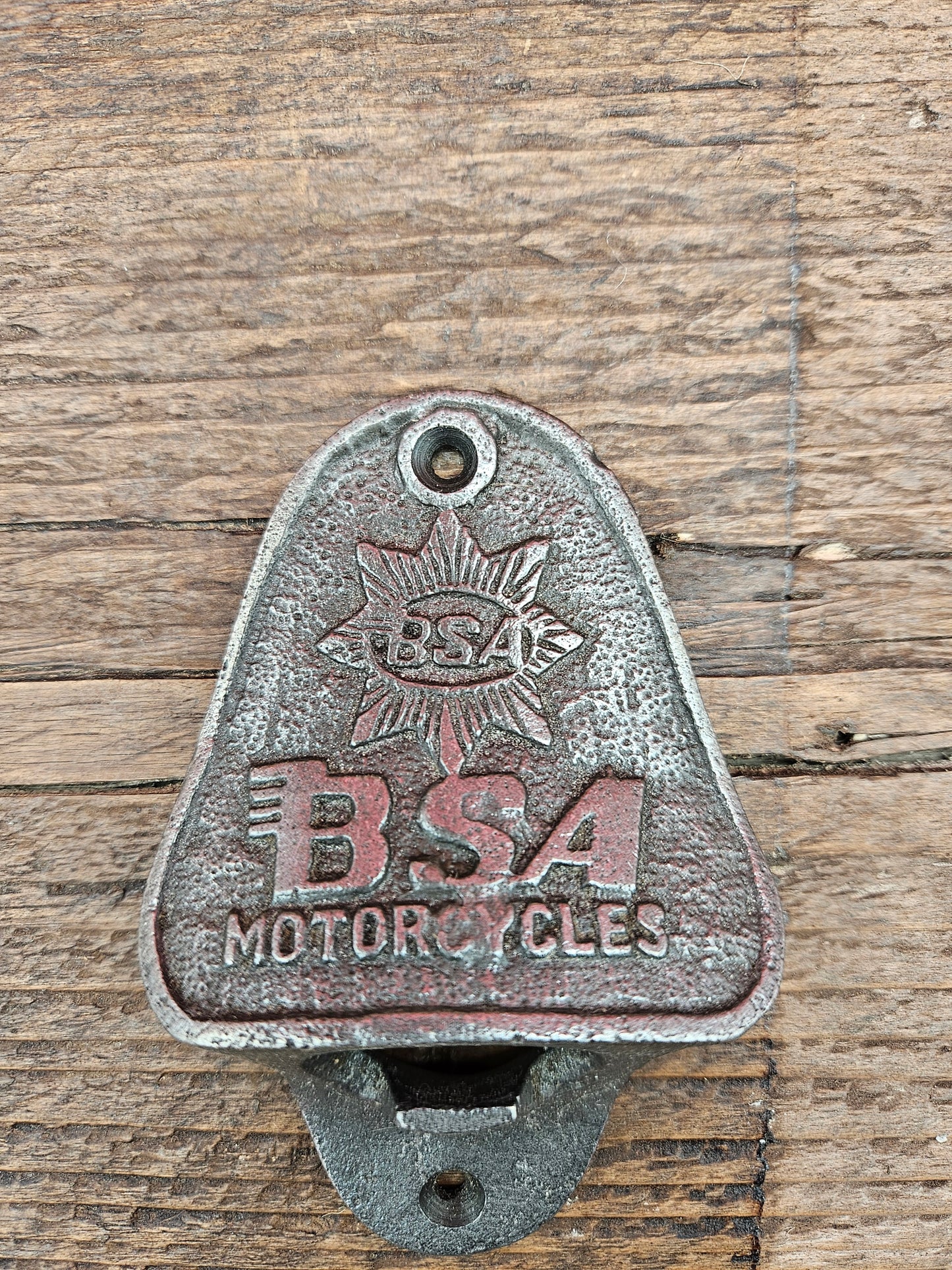 BSA Wall Mounted Bottle Opener – Heavy Cast Iron – Retro Motorcycle & Pub Décor – Novelty Gift for Beer Lovers