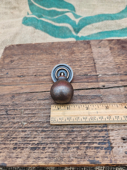 Ball & backplate Drawer Knob - Antique Copper
