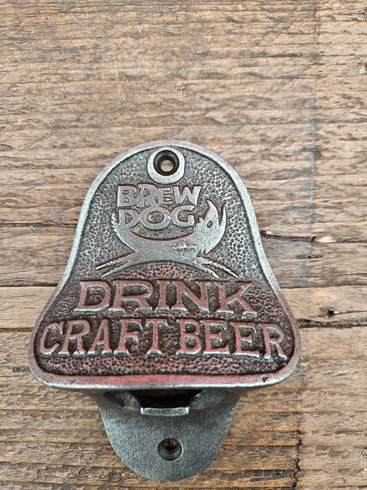 Brew Dog “Drink Craft Beer” Bottle Opener – Cast Iron Barware – Novelty Beer Lover Gift – Industrial Pub Décor
