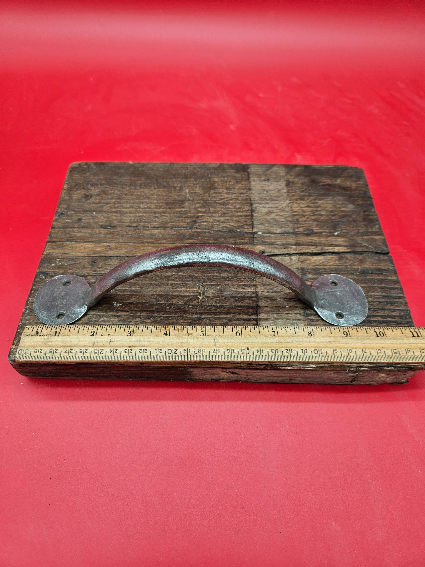 The Penny End Bow Handle Hand Forged 2 Hole Antique Iron 5", 6" 7", 8", 9", 10", 12", 14"  in Black WAX or Natural