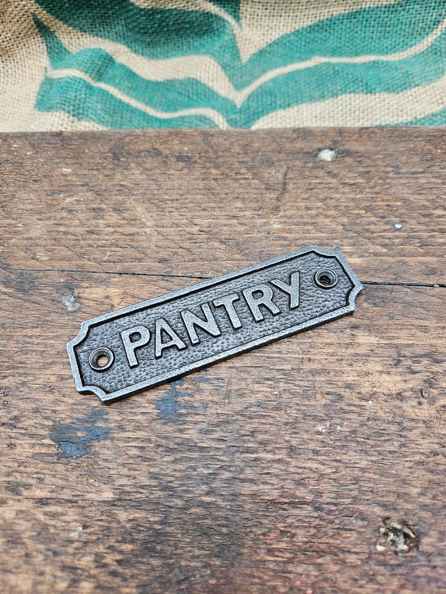Pantry Plaque Vintage-Inspired Cast Iron