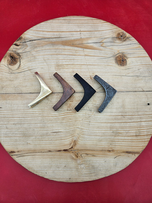 Corner Protectors - (4 finishes) Antique iron, Rustic, Black Beeswax, Polished Brass 2" x 2" x 1/2"