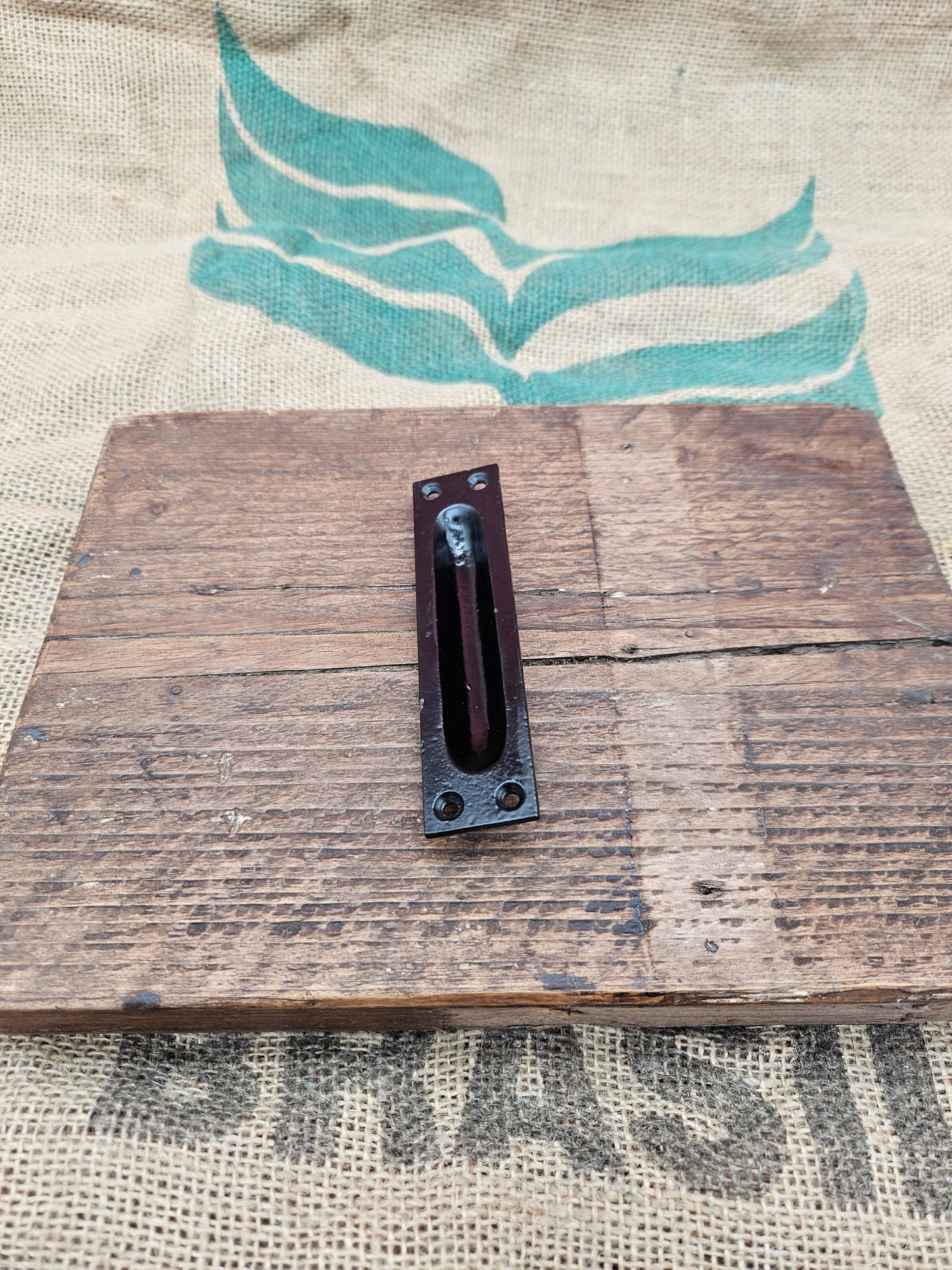 Inset flush pull handle - Cast Iron 5" Epozy Black Finish, Solid Brass, Antique iron (3 finsihes)
