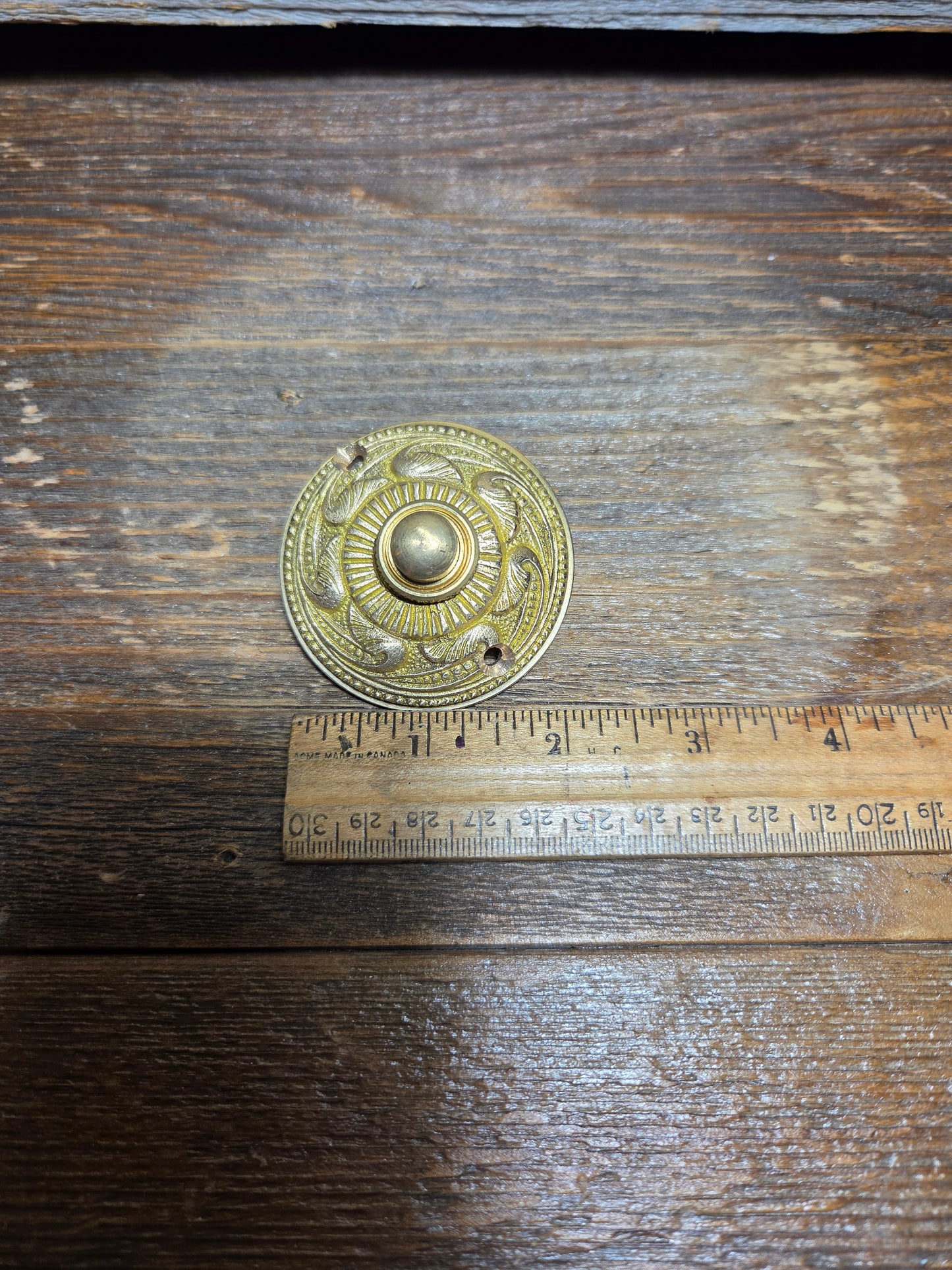 Door Bell Push - Rococco - Brass