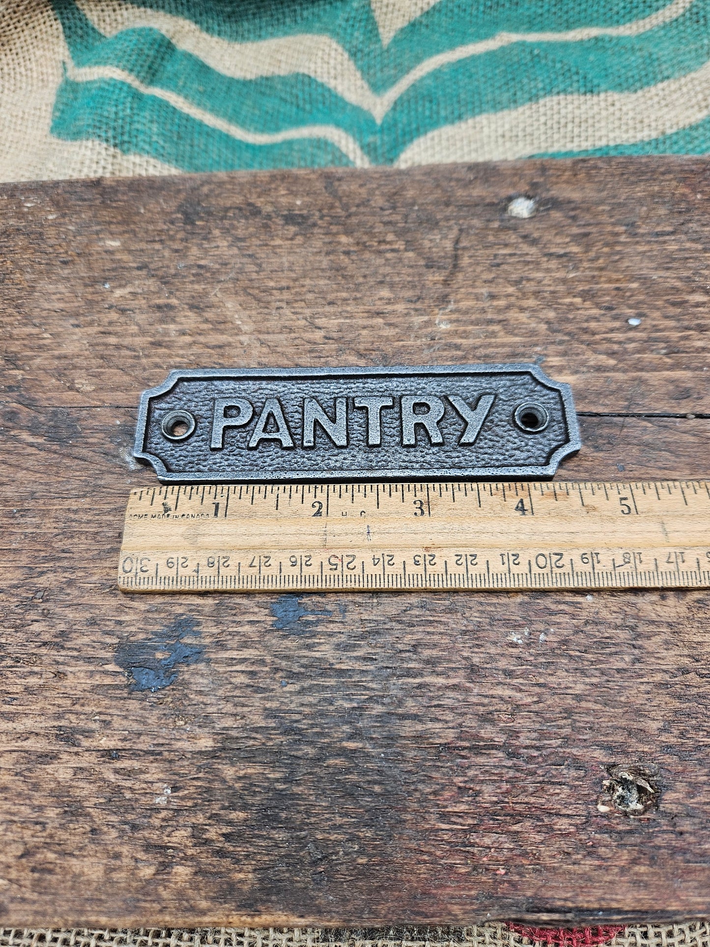 Pantry Plaque Vintage-Inspired Cast Iron