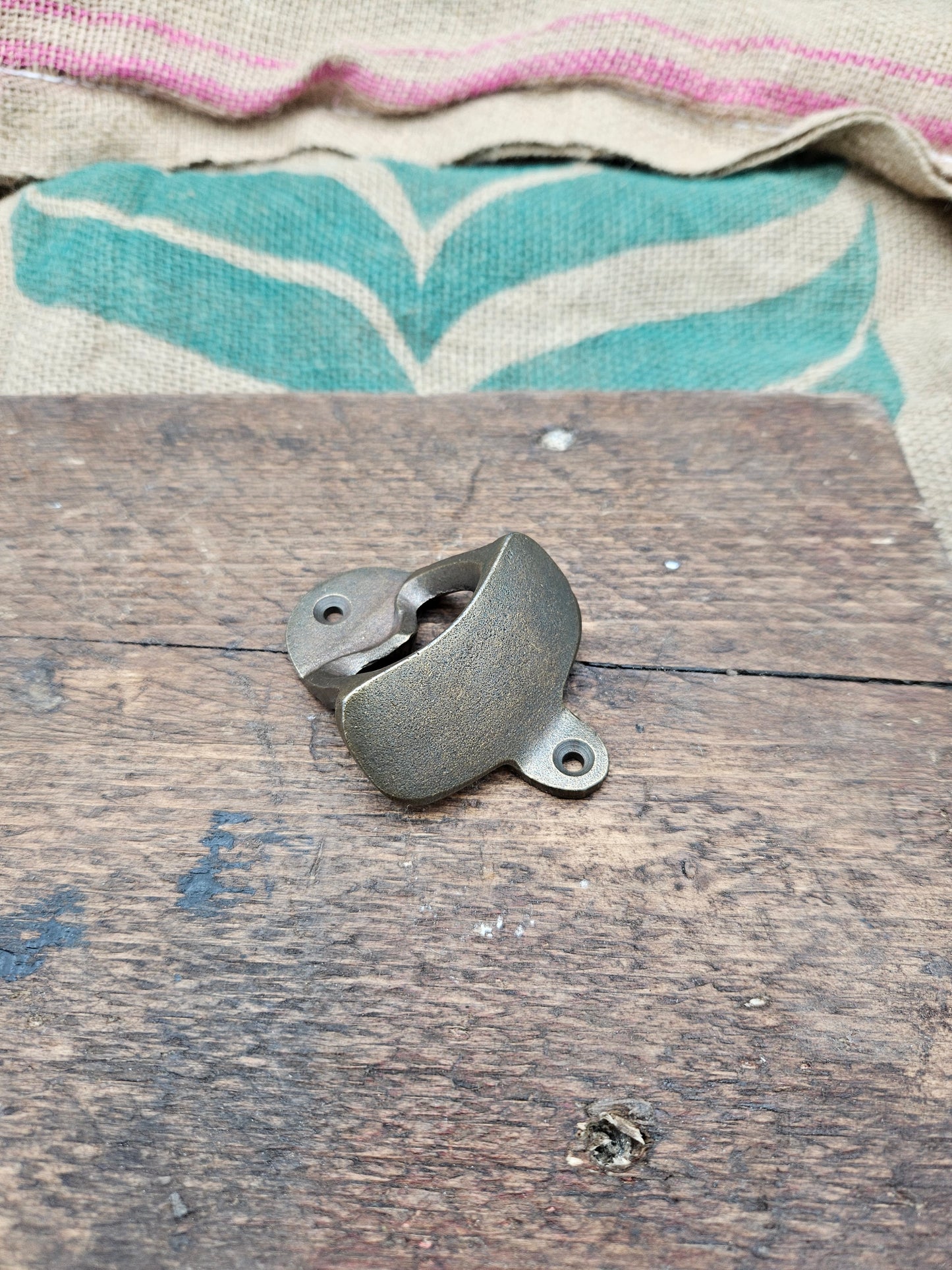 Bottle Opener Wall Mounted PLAIN Antique brass on Iron