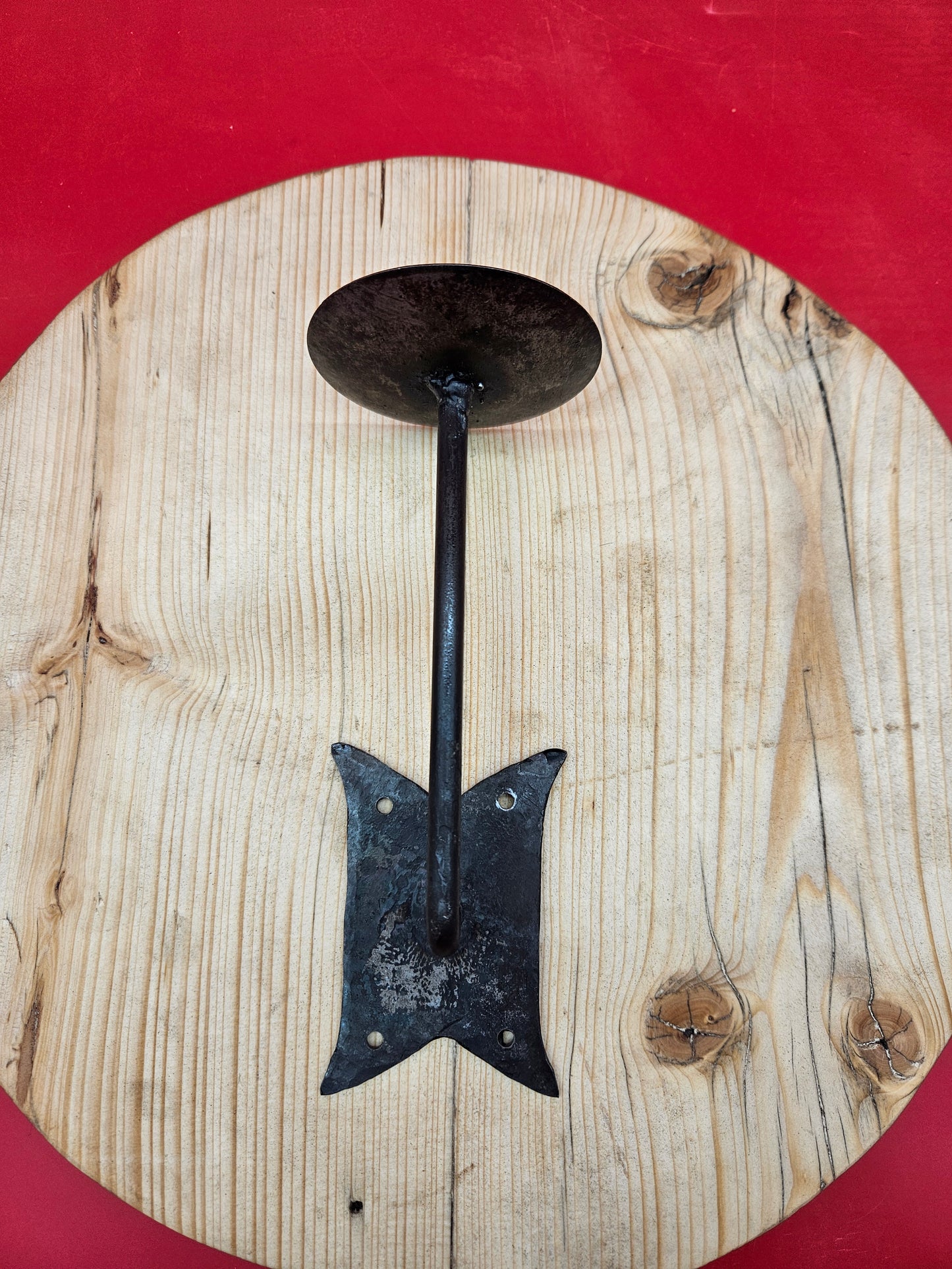 Candle Holder Fancy Plate - Hand Forged