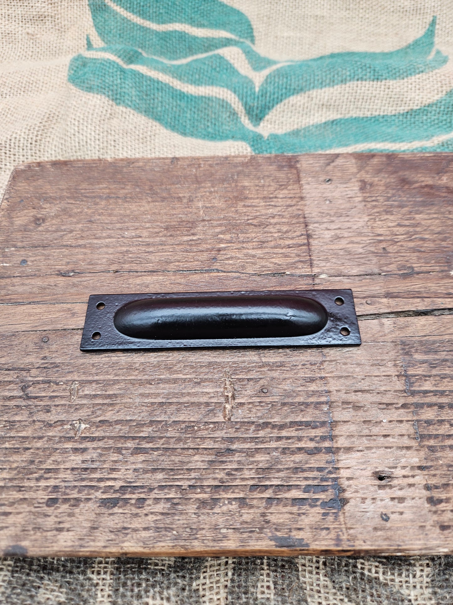 Inset flush pull handle - Cast Iron 5" Epozy Black Finish, Solid Brass, Antique iron (3 finsihes)