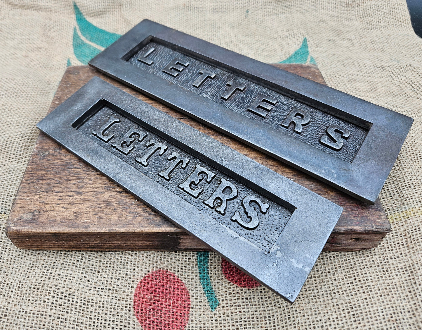 Letter Box Plate - Antique Iron - 2 Sizes- inner back plate sold seperately