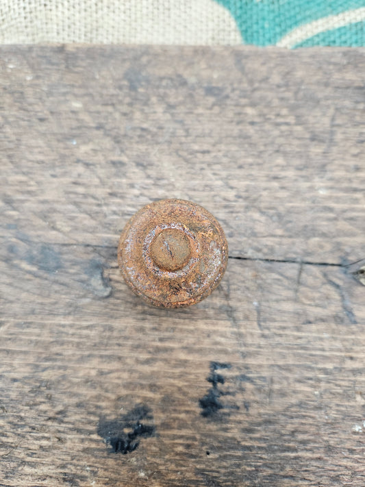 Victorian Round Raised Rusted Drawer Knob