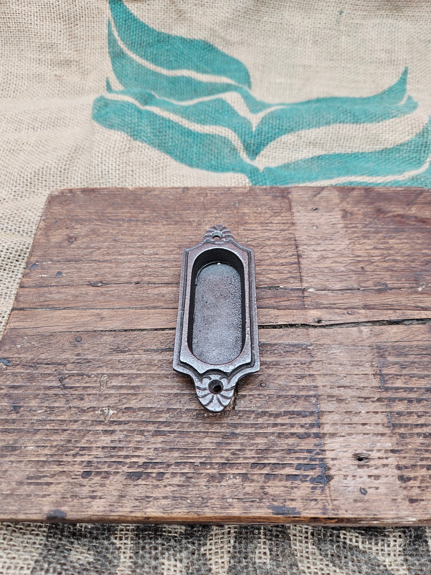 Flush Pull Handle - The Kendrick - Antique Iron