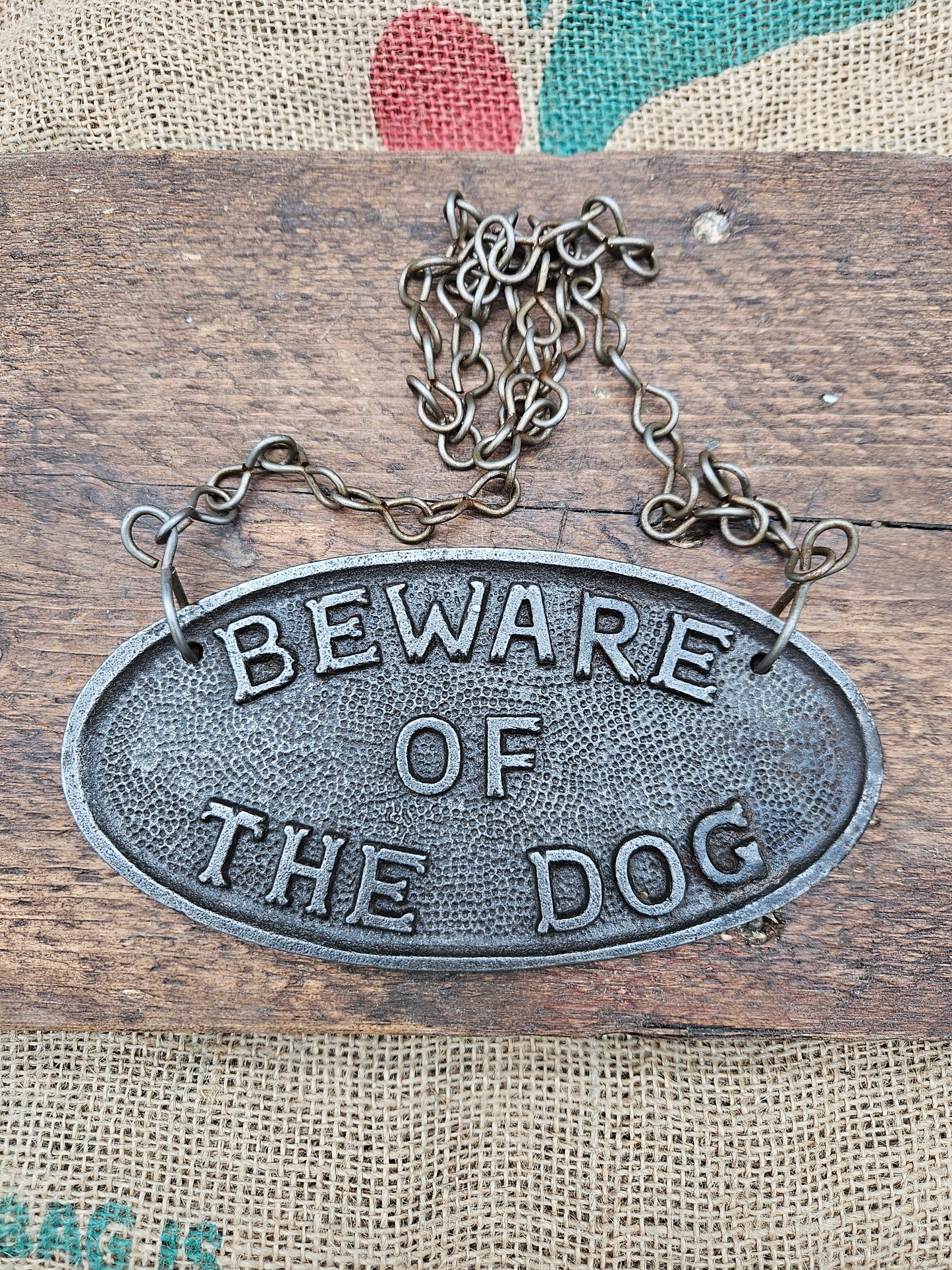 Beware of the Dog Plaque - with or without a chain