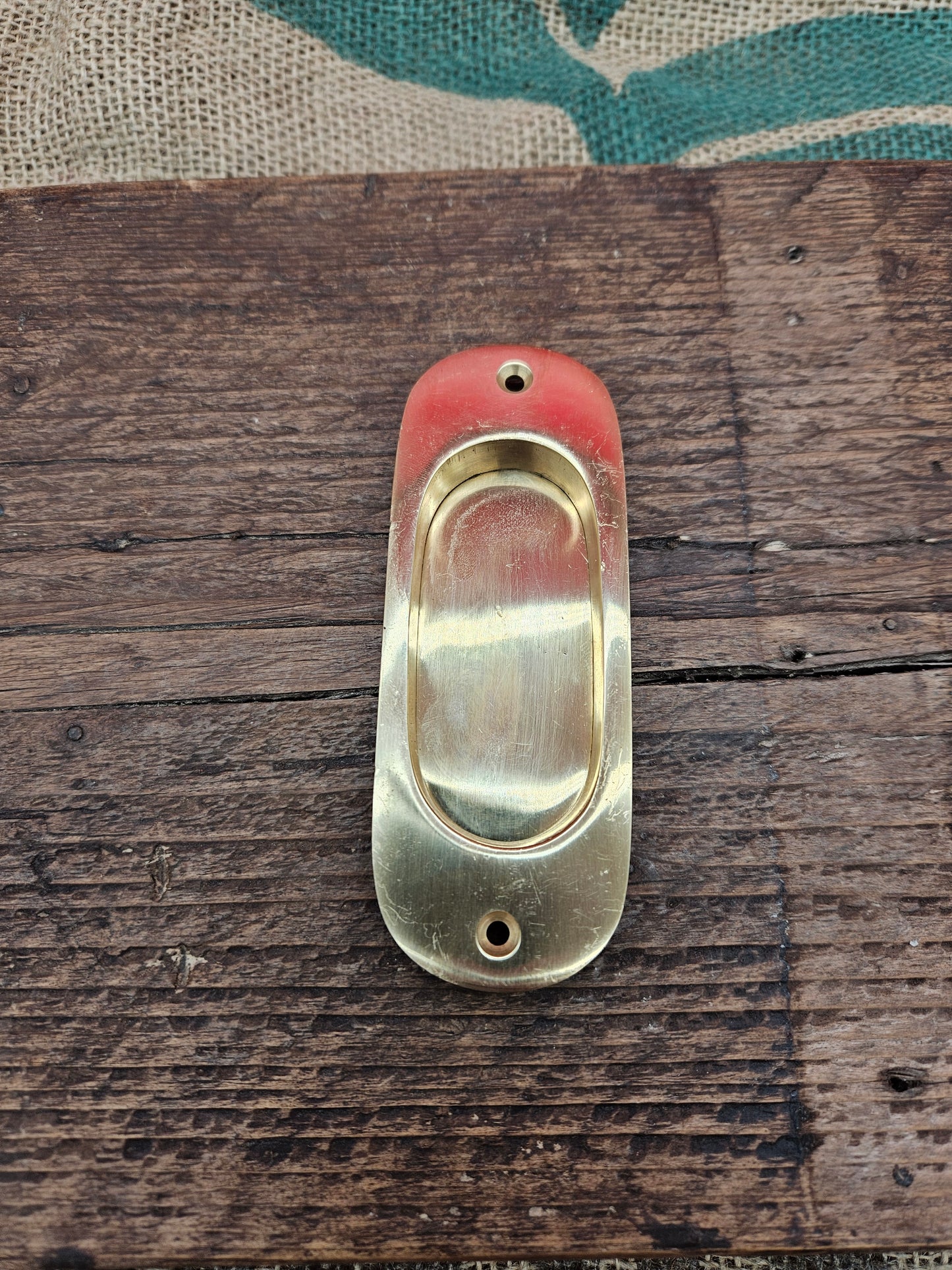 Flush Pull Handle -Inset Round End - Brass 5"
