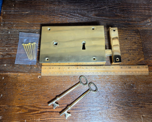 Rim Lever Lock Set SOLID BRASS - Left & Right Hand Available