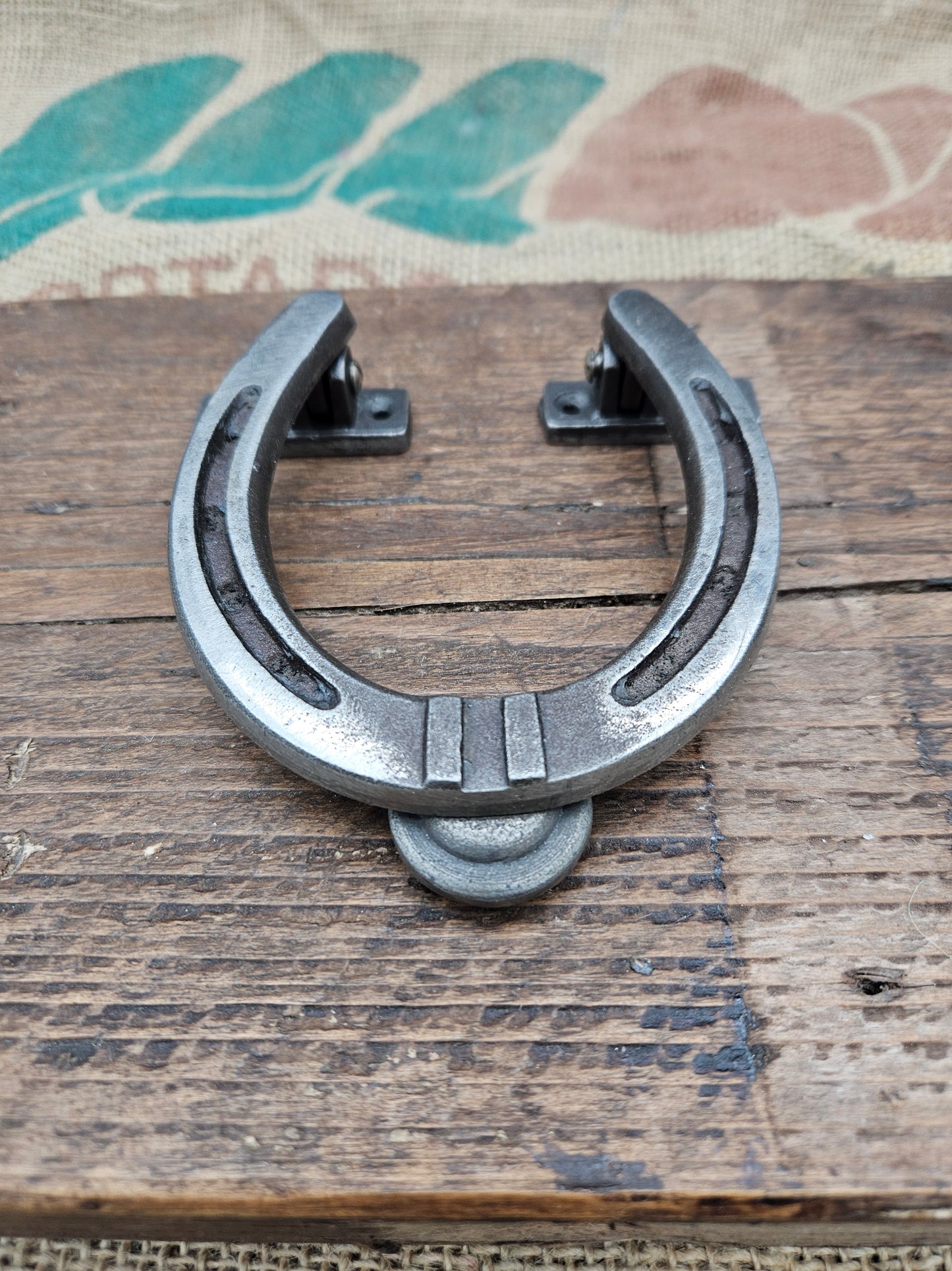 Door Knocker Horseshoe Antique Iron 105mm x 112mm