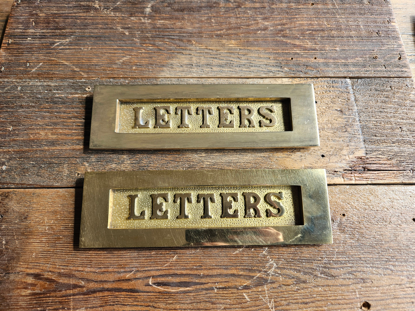 Letter Box Plate - Brass - Plain or with letter