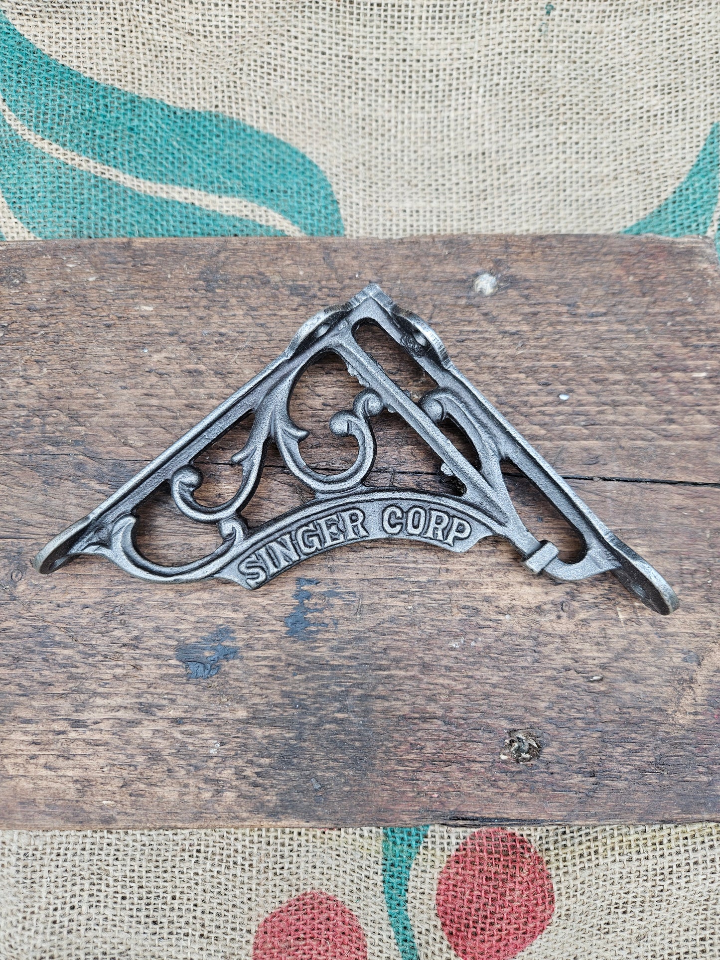 Singer Corp bracket 6" by 6"- antique iron